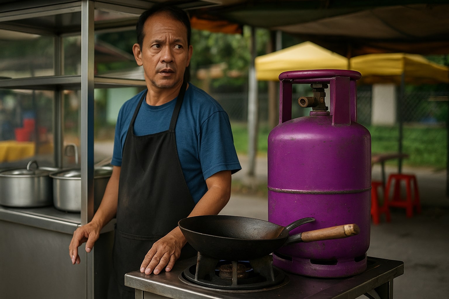 Tong Gas Hijau Dipaksa Tukar Kepada ‘Purple’ – Peniaga Terbeban, Harga Makanan Bakal Naik!