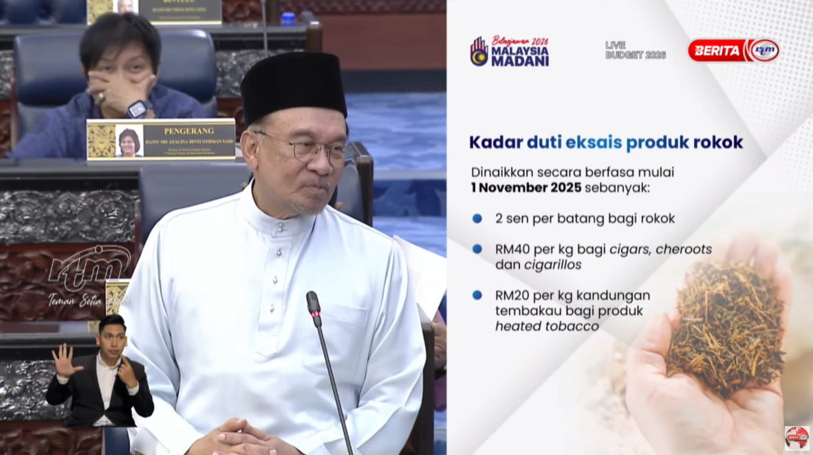 Bajet 2026: Kadar Duti Rokok & Minuman Keras Dinaikkan!