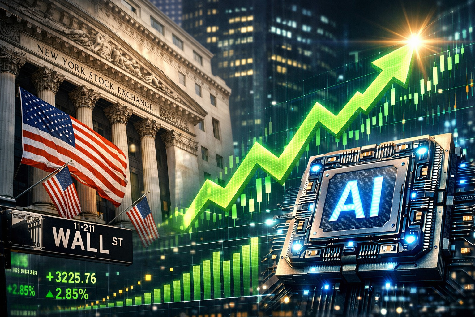 Wall Street Ditutup Tinggi Susulan Lonjakan Saham Cip AI