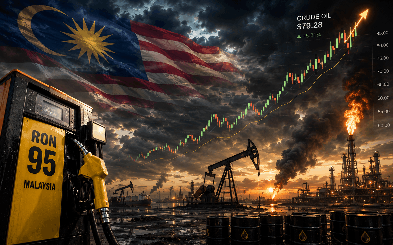 RON95 Dijangka Naik Semula? Minyak Dunia Melonjak Susulan Perang AS-Iran