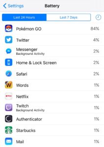 Pokemon GO menggunakan 84% bateri