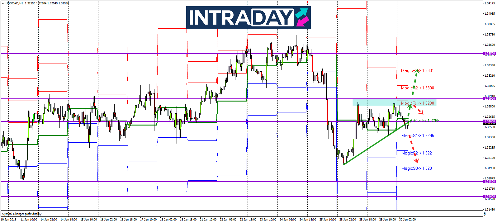 Analisis Teknikal USD/CAD – Timeframe H1 – 30/1/2019