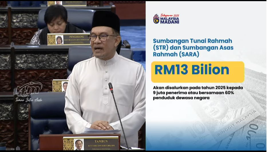 Bajet 2025 : RM13 Bilion Diperuntukkan Untuk STR Dan Sara