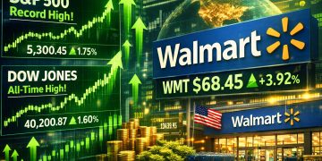 S&P 500 & Dow Jones Pecah Rekod Tertinggi, Saham Walmart Melonjak
